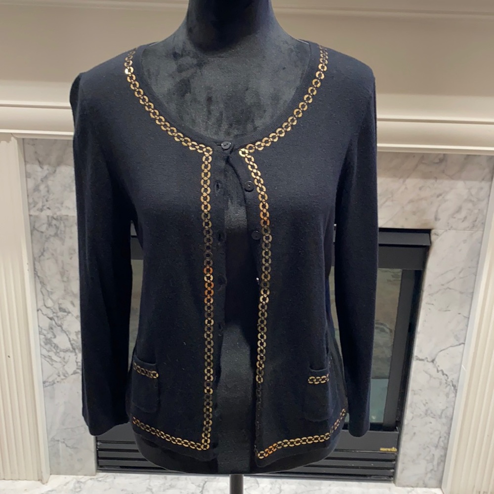 Cable & Gauge Cardigan NWT Black - Large
